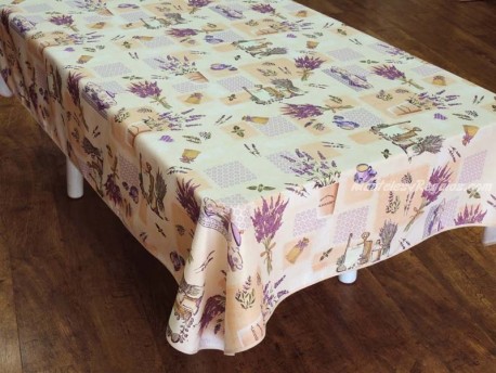 Mantel antimanchas - Modelo RAMO LAVANDA - Crema