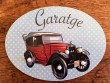 Placa para Garaje modelo Coche rojo antiguo (con texto GARATGE)