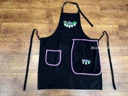 Delantal + paño algodón Macetas negro