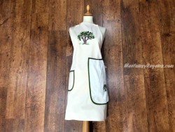 Delantal + paño algodón Árbol crema