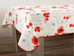 Mantel antimanchas modelo POPPIES Rojo