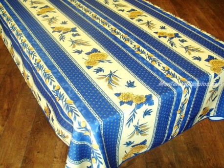 Mantel Antimanchas de Poliéster - Modelo GIRASOL ABEJA - Azul