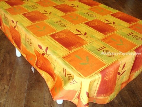 Mantel Antimanchas de Poliéster - Modelo SEÑALES - Naranja