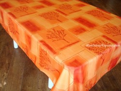 Mantel Antimanchas de Poliéster - Modelo PAVÉ ARBRÉ - Naranja