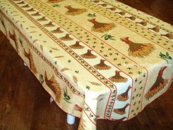 Mantel Antimanchas de Poliéster - Modelo ESPIGAS DE TRIGO - Crema