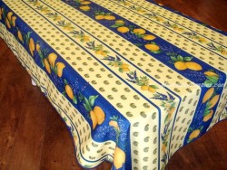 Mantel Antimanchas de Poliéster - Modelo LIMONES - Azul