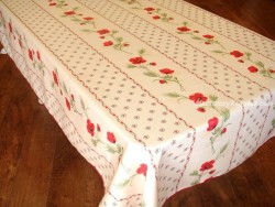 Mantel Antimanchas de Poliéster - Modelo AMAPOLAS - Rojo