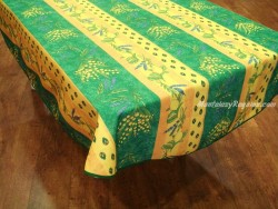 Mantel Antimanchas de Poliéster - Modelo LIMONES Y MIMOSA - Verde