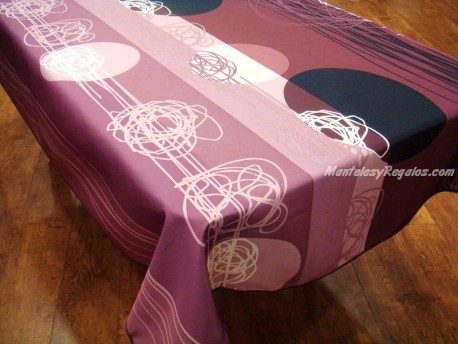 Mantel Antimanchas de Poliéster - Modelo CÍRCULOS - Rosa