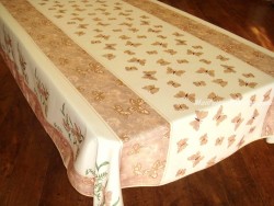 Mantel Antimanchas de Poliéster - Modelo MARIPOSAS - Beige
