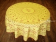 Mantel Antimanchas - Modelo CIGARRAS Y OLIVAS - Amarillo (foto solo del mantel redondo de 1,80 mt.)