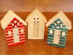 Casetas de Playa de madera - 12 cm. (3 colores para elegir)