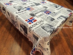 Mantel Antimanchas Poliéster - Modelo FINANCIAL - Blanco