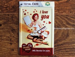 Postal metálica I LOVE YOU CHOCOLATE FACTORY (Nostalgic-Art)