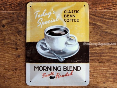 Placa metálica MORNING BLEND COFFEE - 15 x 20 cm. (Nostalgic-Art)