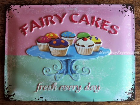 Placa metálica FAIRY CAKES - 30 x 40 cm. de la firma Nostalgic-Art