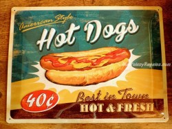 Placa metálica HOT DOG - 30 x 40 cm. de Nostalgic-Art