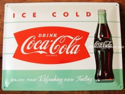 Placa metálica COCA-COLA ICE COLD - 30 x 40 cm. de Nostalgic-Art
