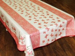 Mantel Antimanchas de Poliéster - Modelo MARIPOSAS - Rosa