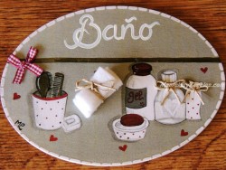 PLACAS de BAÑO para decorar las puertas. Hechas a mano!