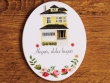 Placa decorativa modelo Casa color amarillo (Hogar, dulce hogar)