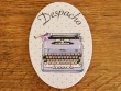 Placa de puerta con máquina de escribir (con texto DESPACHO)