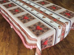 Mantel Antimanchas - Modelo ROMANTIC - Marrón/Rojo