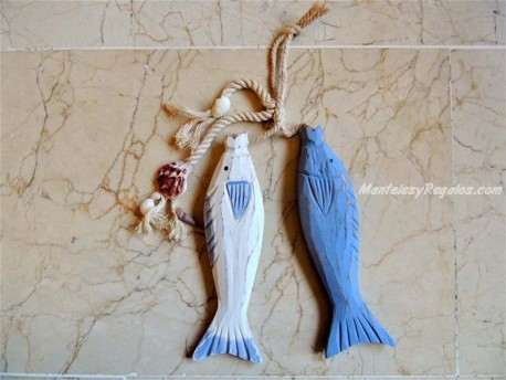 Colgador decorativo de 2 peces madera - 35 cm.